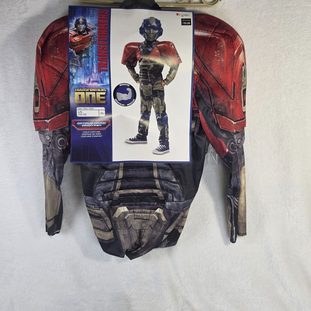 Transformers One Optimus Prime Halloween Costume Size Large 10-12 NEW w/Mask